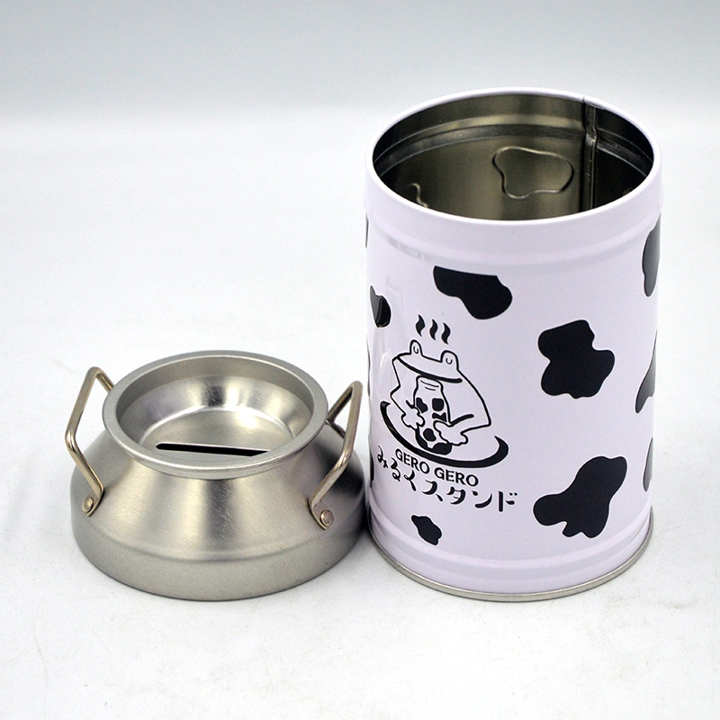 Custom Round Money Saving Tin Money Box Metal Tin Can Coin Bank