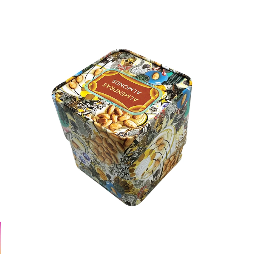 Watch Packaging Tin Box Nuts Tin Box Candy Metal Box Square Oblique Storage Tin Can