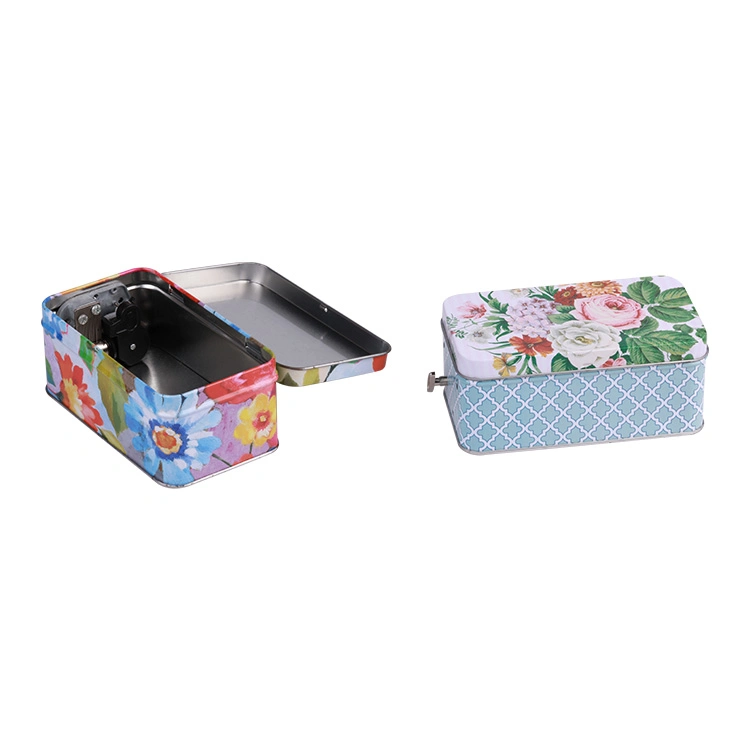 Hot Sale Rectangular Metal Music Box Perfume Tin Soap Tin Box