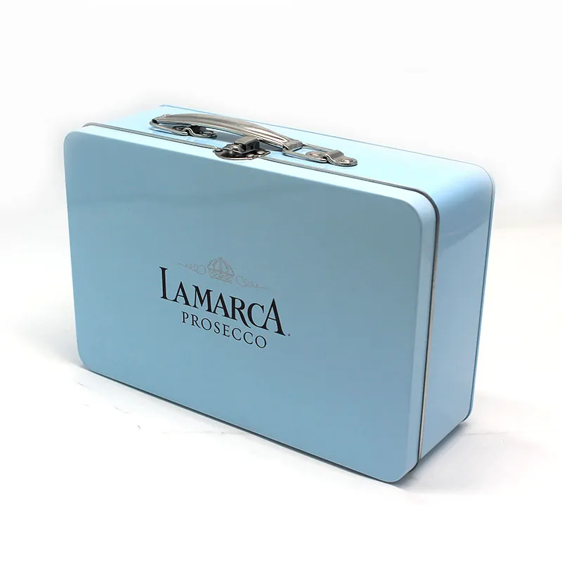 사용자 정의 인쇄 중간 작은 스테인레스 스틸 패키지 미국 저렴 한 가방 손잡이 잠금 금속 어린이를위한 도시락 수 있습니다